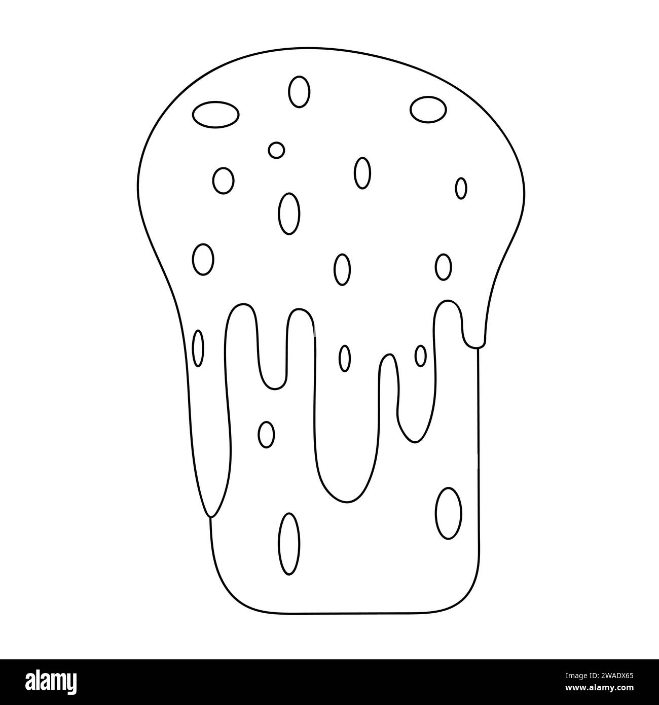 Osterkuchen isoliert auf weißem Hintergrund. Illustration des Kritzelvektors. Lineare Skizze. Stock Vektor