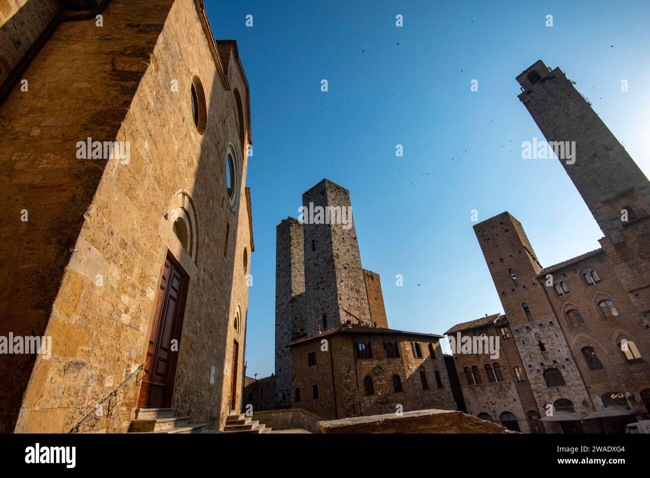 Piazza del Duomo - San Gimignano - Italien Stockfoto