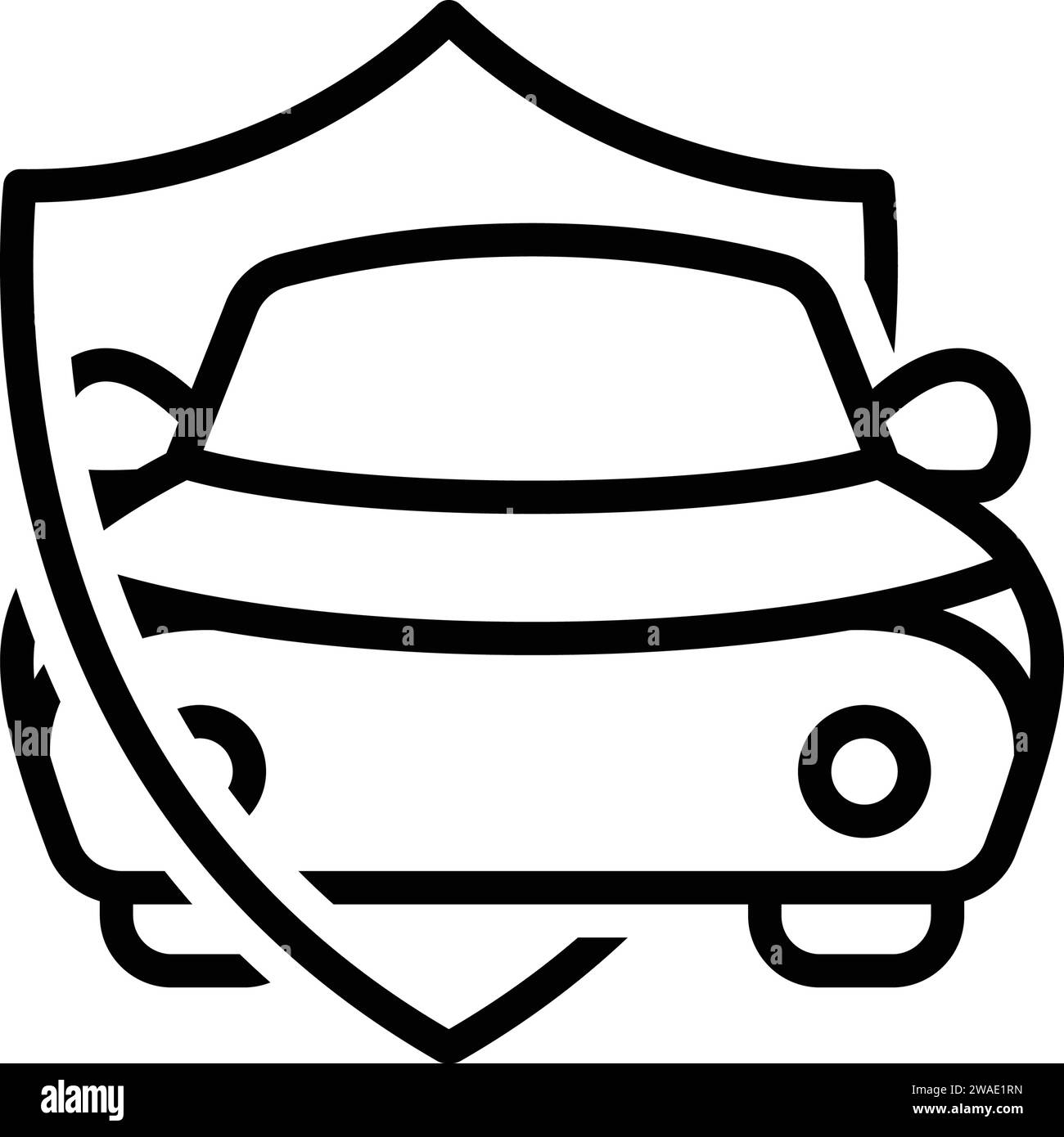 Symbol für Autoversicherung, Auto Stock Vektor