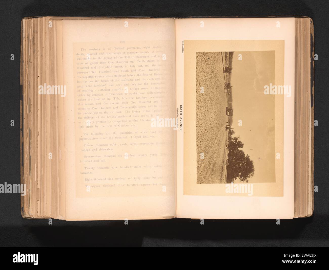 Sixth Avenue, George Gardner Rockwood, ca. 1866 - in oder vor 1871 Fotografie Central Park (New York) Fototräger Albumendruck Avenue, Boulevard, Promenade, Esplanade. Öffentliche Gärten, Park Stockfoto