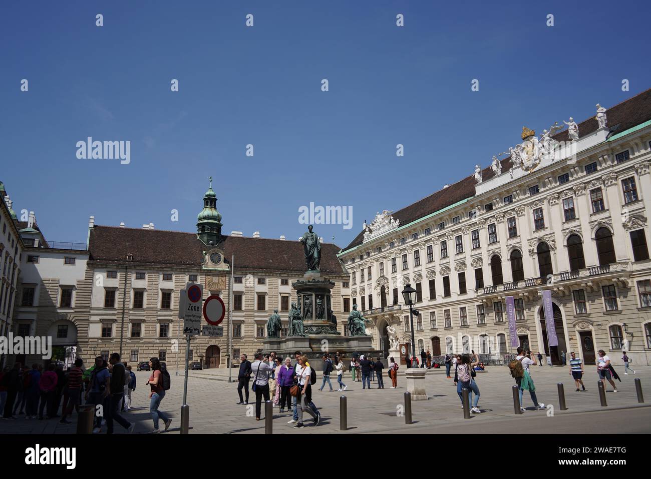 Ein wunderschöner Blick auf die Skulptur Kaiser Franz I. in Wien, Österreich Stockfoto