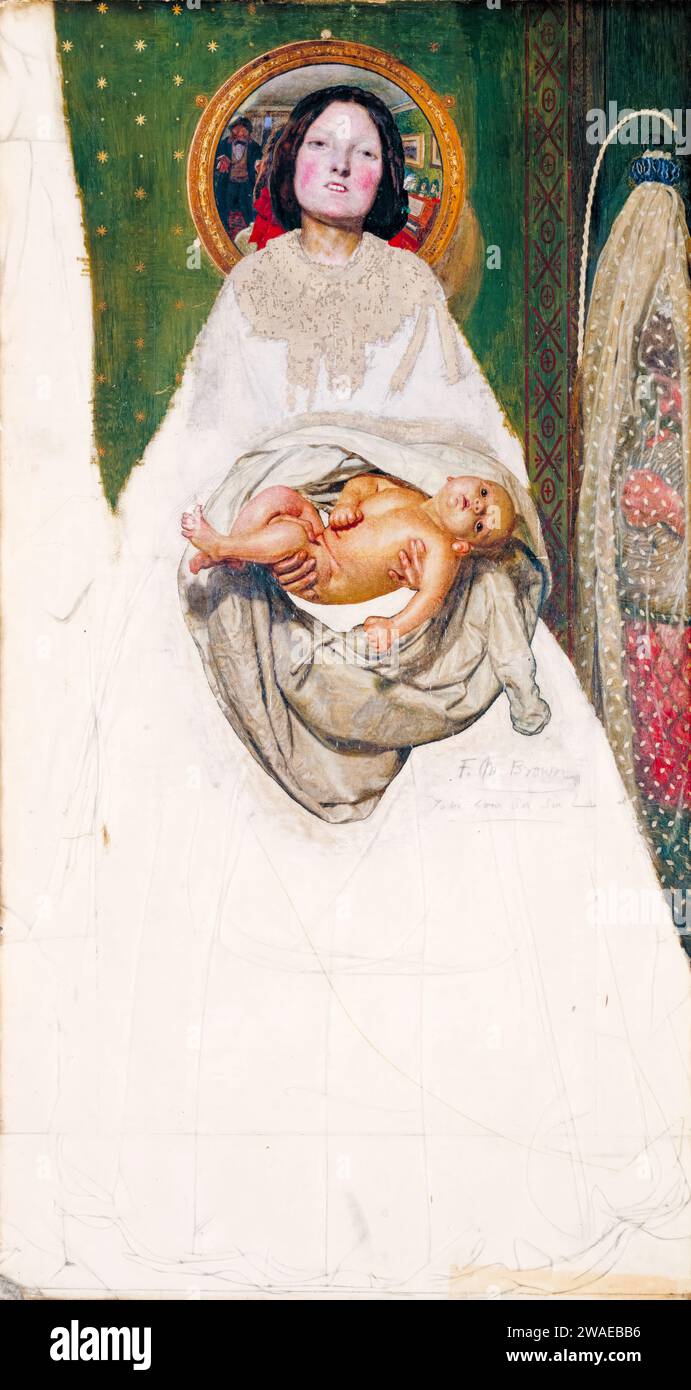 Ford Madox Brown, nehmen Sie Ihren Sohn, Sir, (unvollendetes) Ölgemälde auf Leinwand, 1851 Stockfoto