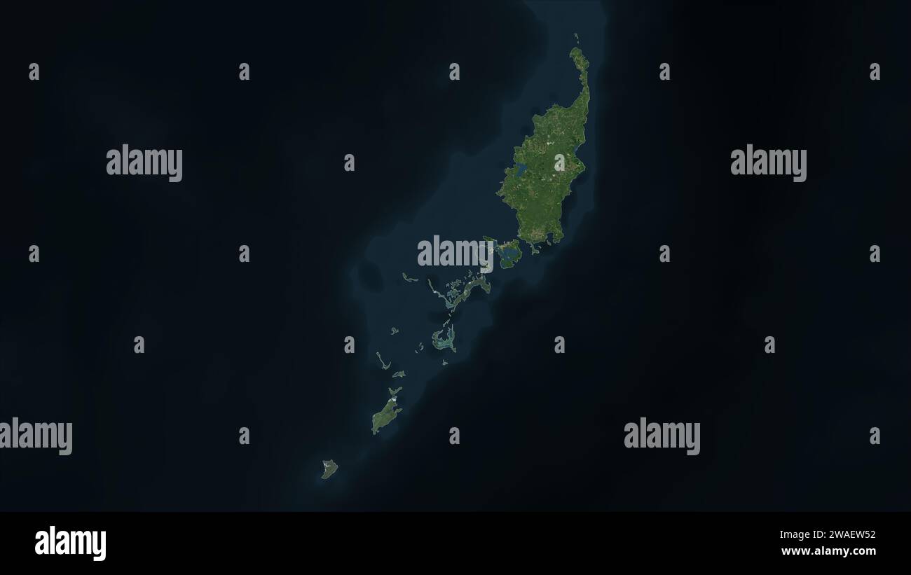 Palau wird auf einer hochauflösenden Satellitenkarte hervorgehoben Stockfoto