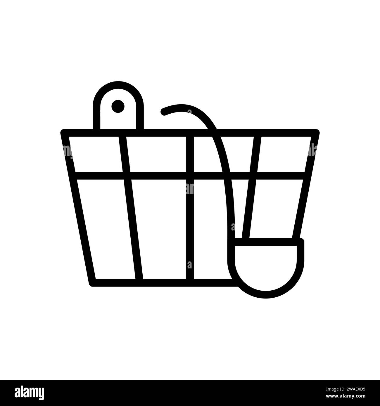 Sauna Eimer Kontur Vektor Symbol Stock Vektor