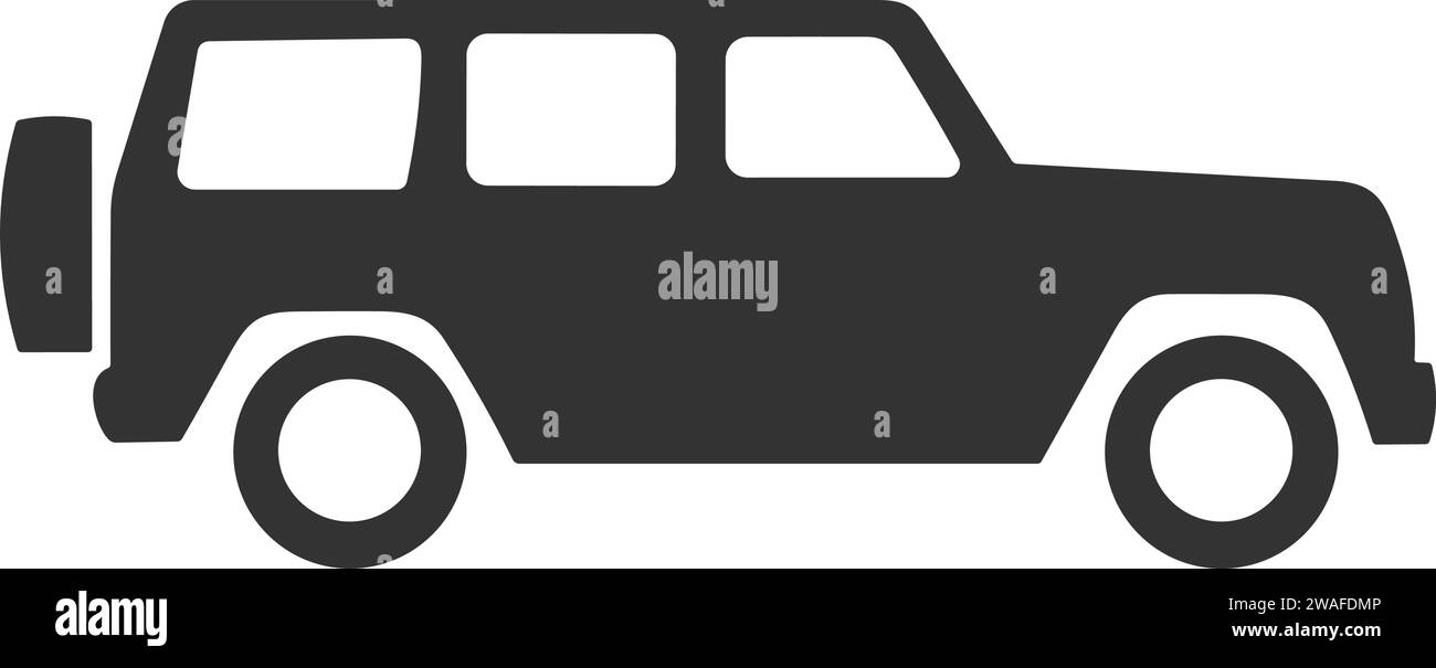 SUV Silhouetten Auto Icon Vektor | Sport Limousine Icon Stock Vektor