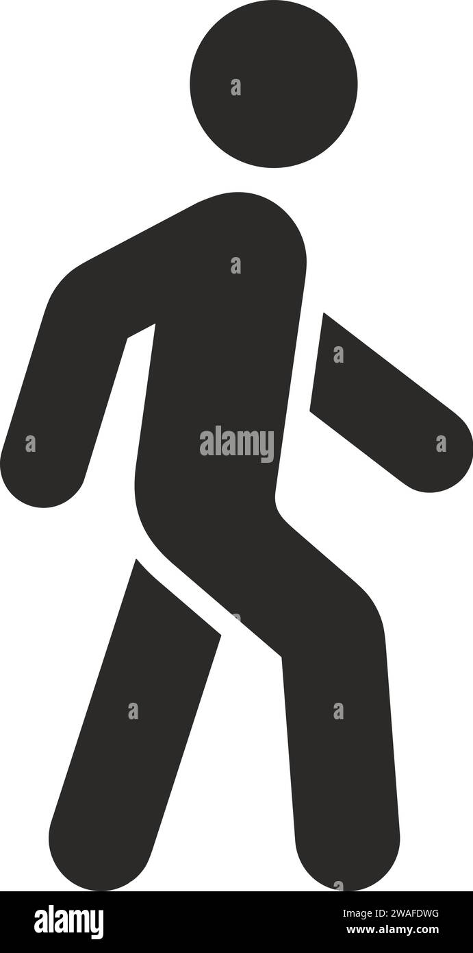 Menschliches Gehen Symbol Vektor | Fußgängersymbol | Gehschild Stock Vektor