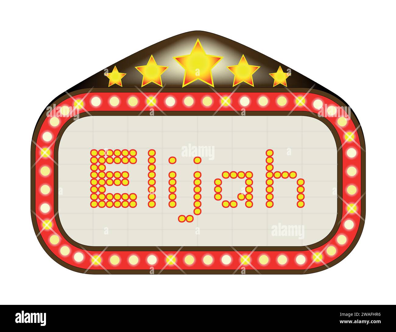 Ein Name, ein Filmtheater oder ein Theaterzelt mit dem Text Elijah Stock Vektor