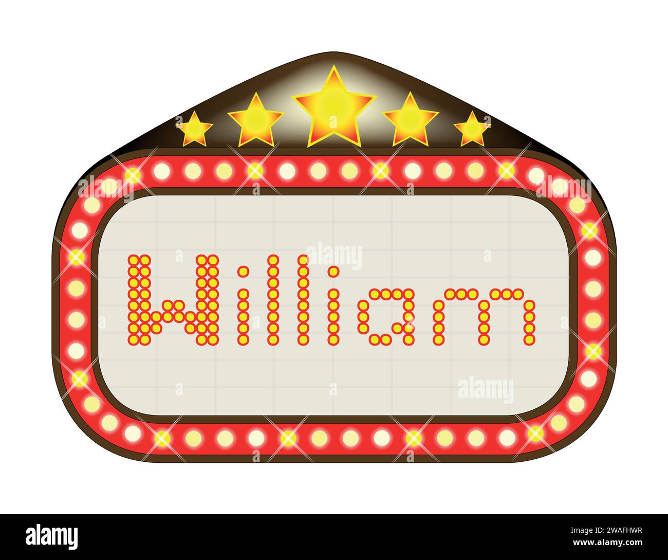 Ein Name, ein Filmtheater oder ein Theaterzelt mit dem Text William Stock Vektor