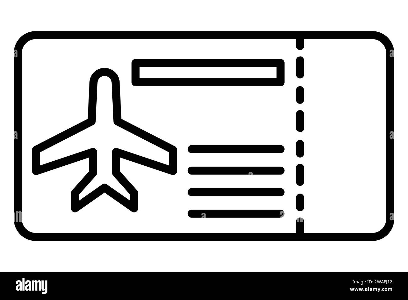 Bordkarten-Symbol. Symbol für Flugreisen und Fluginformationen. Liniensymbolstil. Elementabbildung Stock Vektor