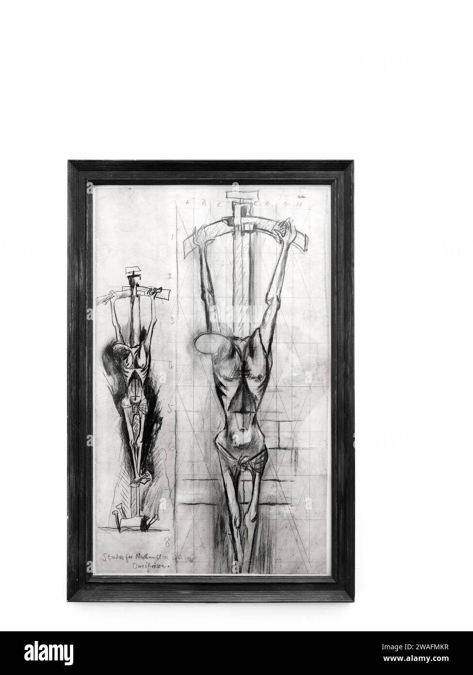 „Study for the Northampton crucifixion“ von Graham Sutherland, Vatikanmuseum, Vatikanstadt, Rom, Italien. Stockfoto