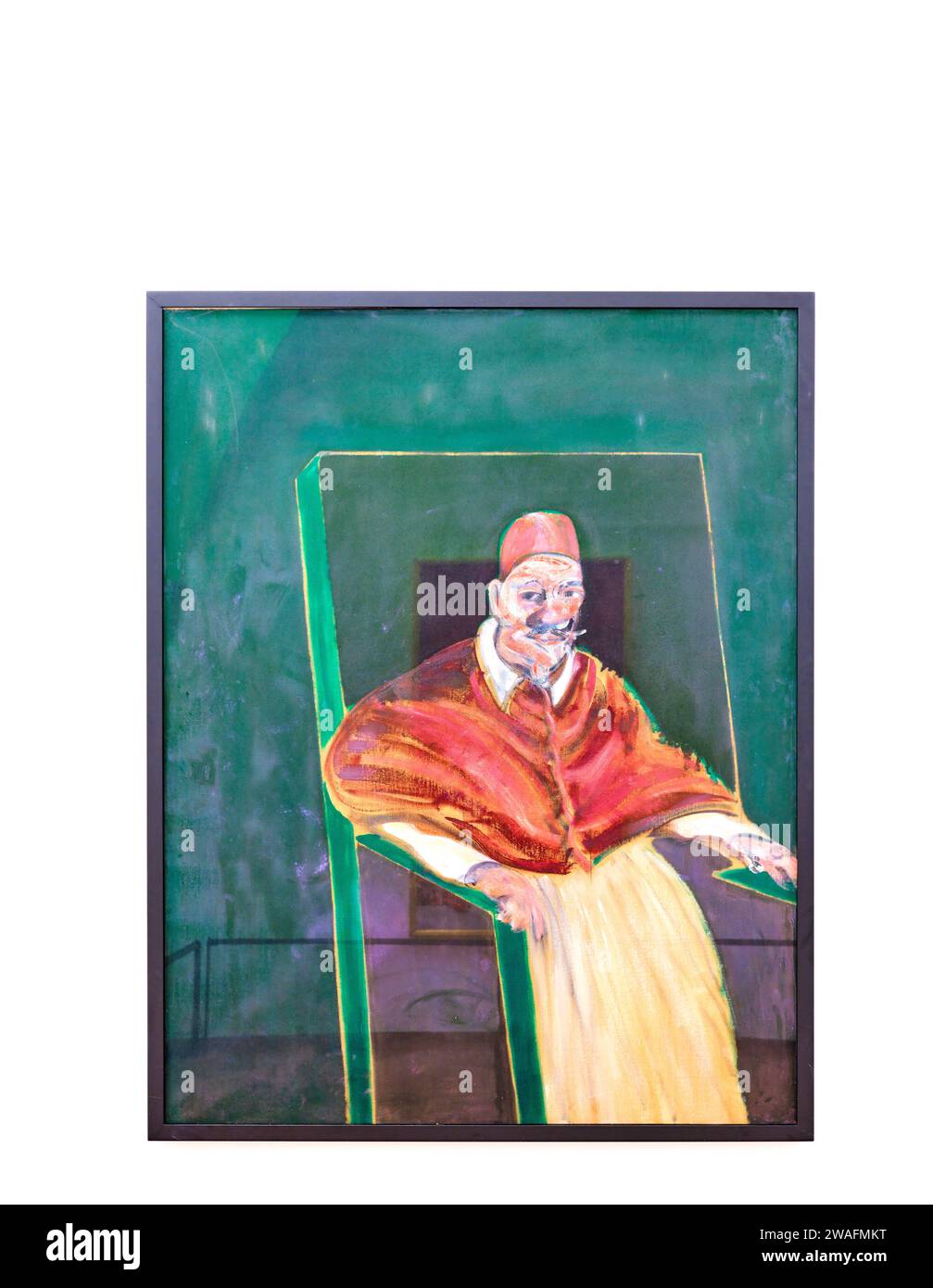 „Studium für Papst II.“ von Franziskus Bacon, Vatikanmuseum, Vatikanstadt, Rom, Italien. Stockfoto