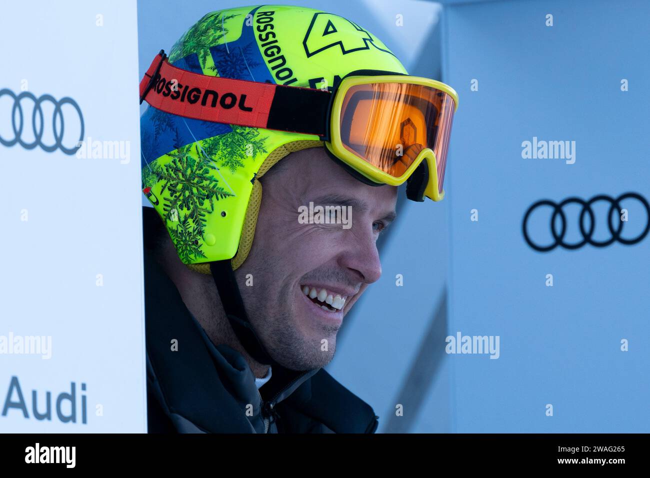 Gröden, Italien 16. Dezember 2023, INNERHOFER Christof (ITA) im Startbereich beim Audi WM-Abfahrtslauf der Herren 2023 - 2024 auf der SASL Stockfoto