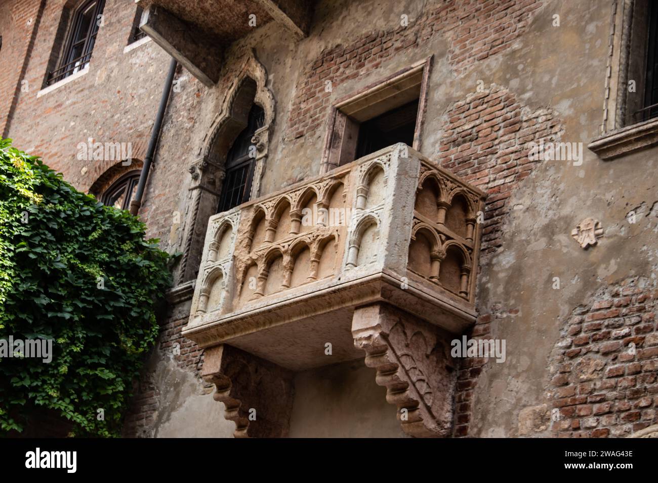 Berühmter Balkon von Romeo und Julieta in Verona, Italien Stockfoto