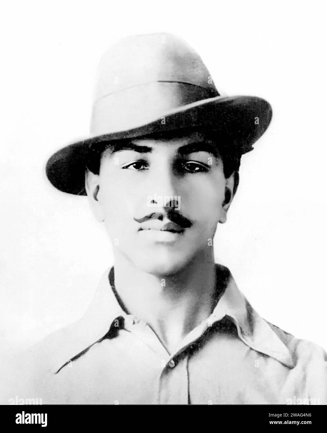 Bhagat Singh. Porträt des indischen Revolutionärs, Bhagat Singh (1907-1931), 1929. Er wurde im Alter von 23 Jahren hingerichtet und wurde zum Märtyrer und Volkshelden in Nordindien Stockfoto