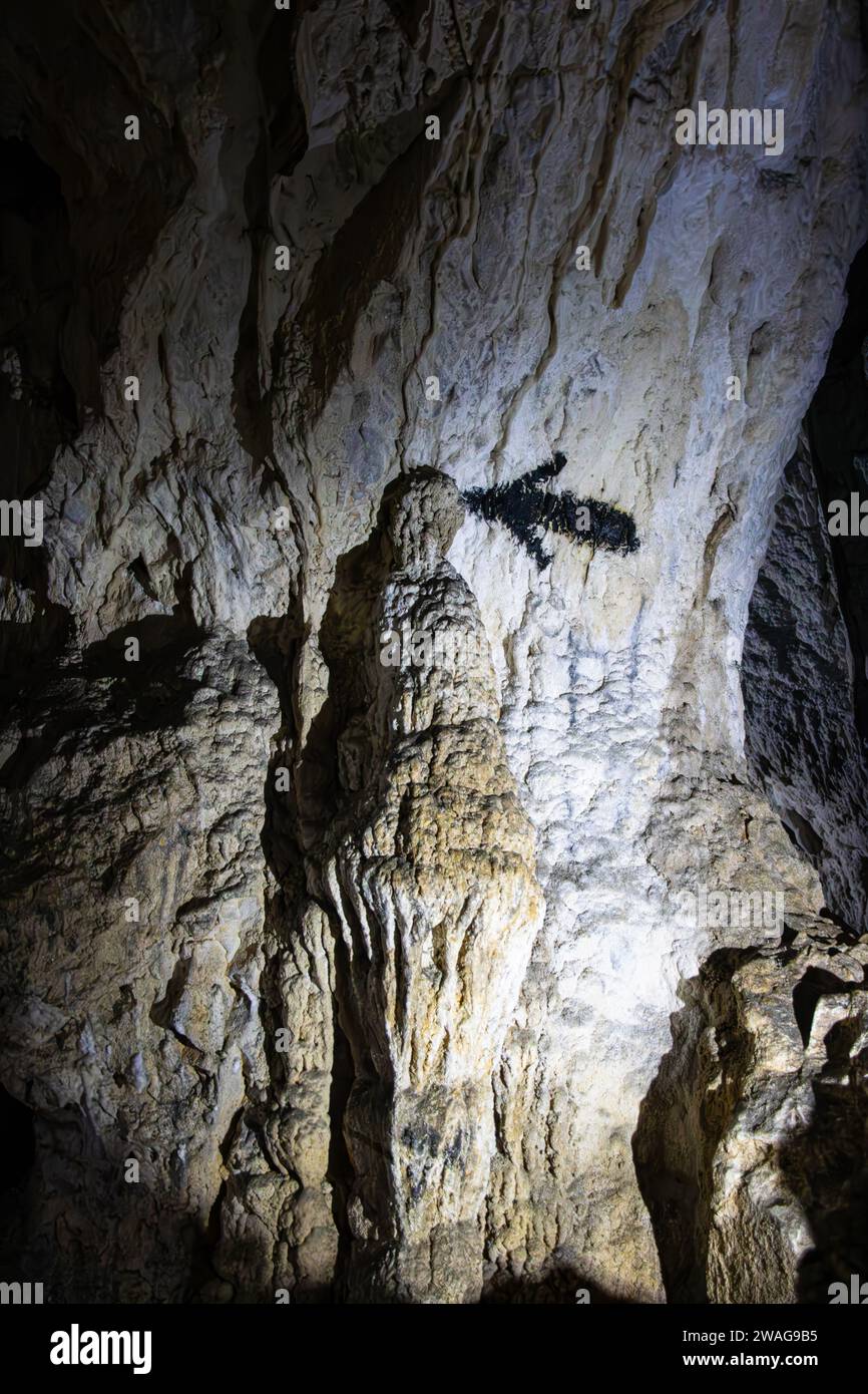 Die Meziad-Höhle. Eine der schönsten Höhlen Rumäniens Stockfoto