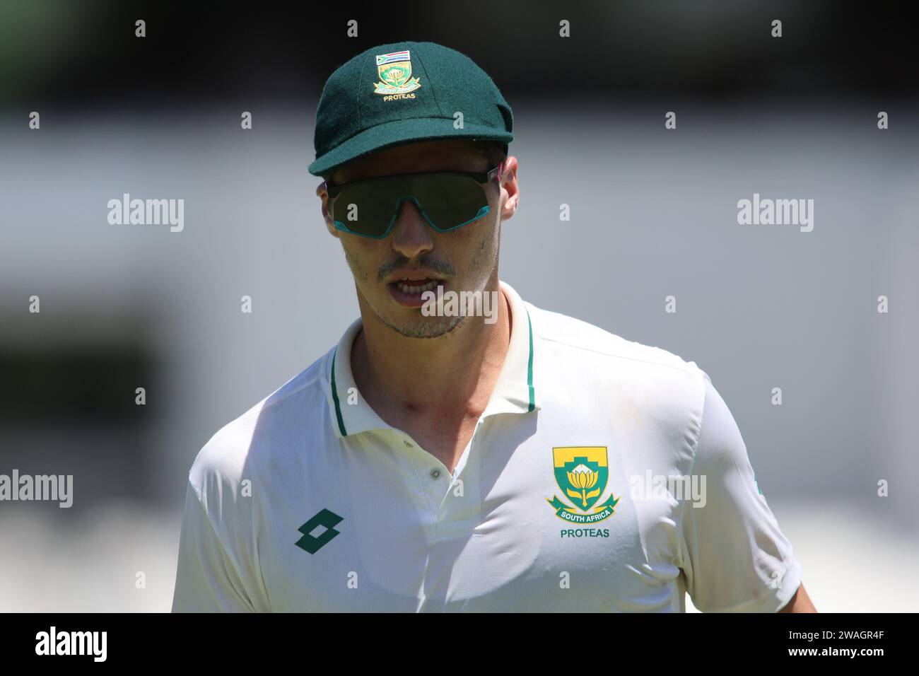 KAPSTADT, SÜDAFRIKA - 4. JANUAR: Nandre Burger aus Südafrika während des 2. Testspiels zwischen Südafrika und Indien am 4. Januar 2024 auf dem Newlands Cricket Ground in Kapstadt, Südafrika. Foto: Shaun Roy/Alamy Live News Stockfoto