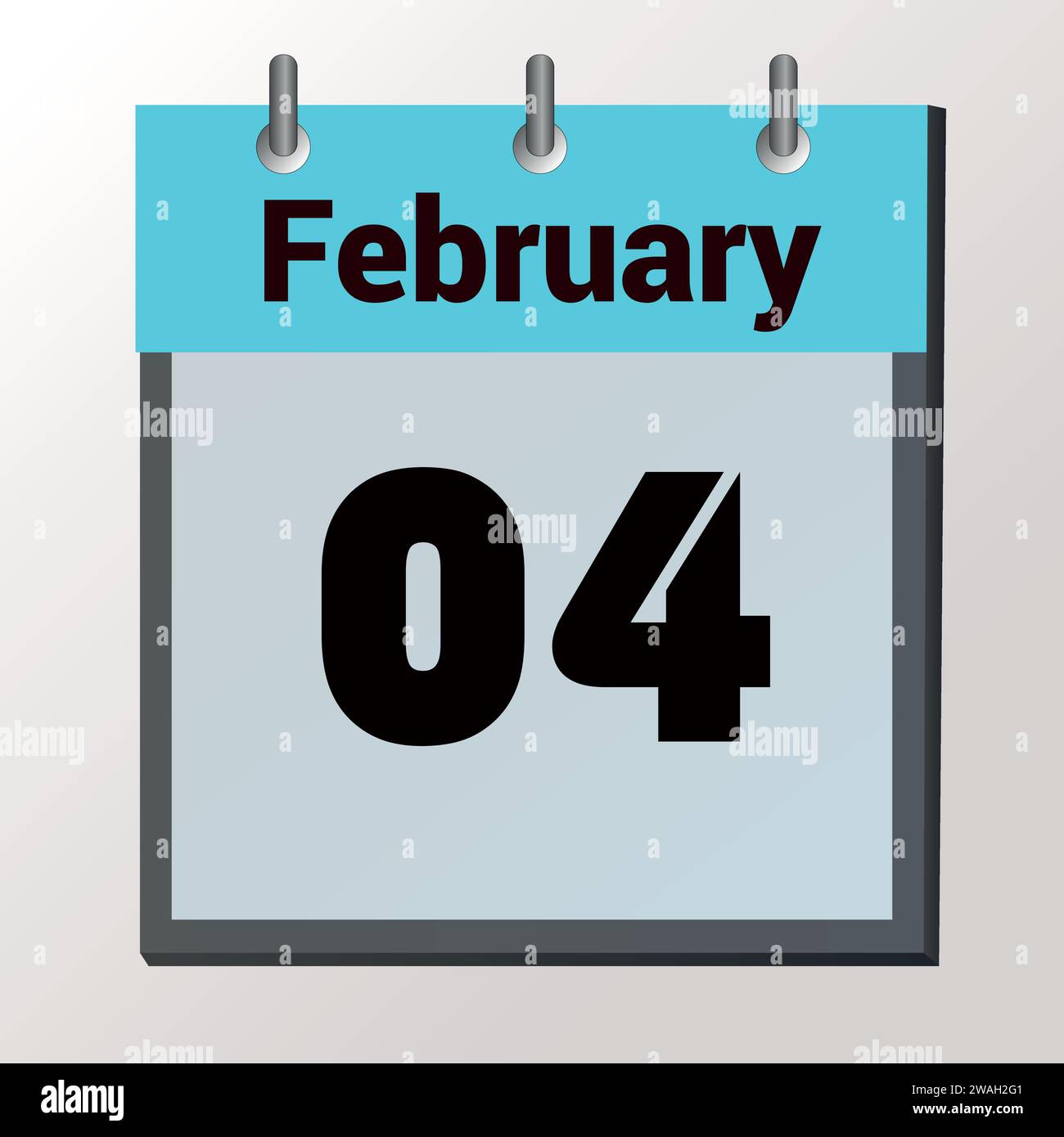 Tag im Kalender, Vektorbildformat, Februar 04 Stock Vektor