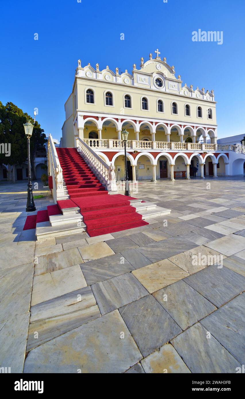 Heilige Kirche der Jungfrau Maria Evangelistria in Tinos, Griechenland, Kykladen, Tinos Stockfoto