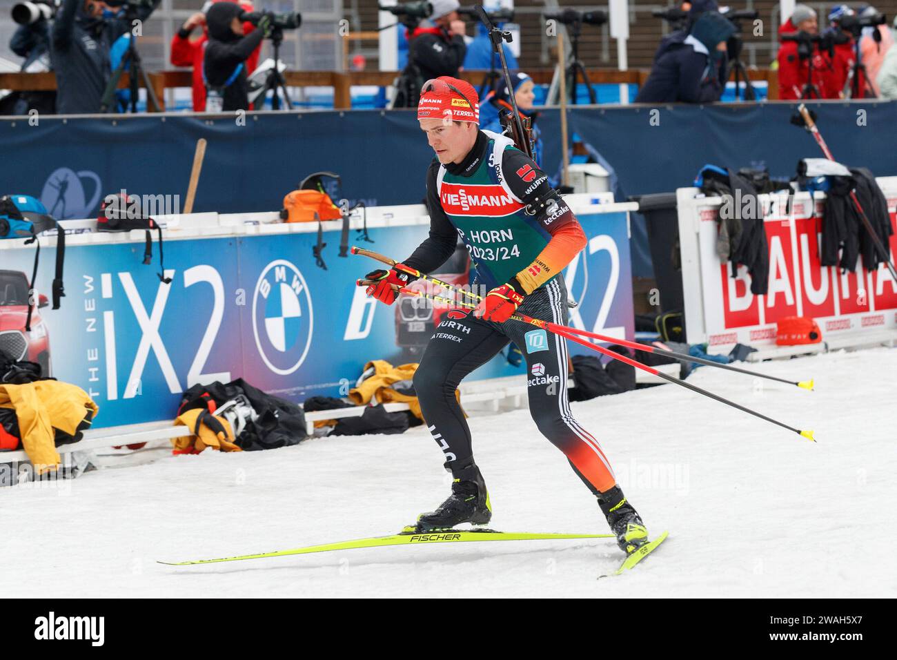 Oberhof, Deutschland. Januar 2024. Philipp Horn (Deutschland), 04.01.2024, Oberhof (Deutschland), IBU World Cup Biathlon Oberhof 2024 Credit: dpa/Alamy Live News Stockfoto