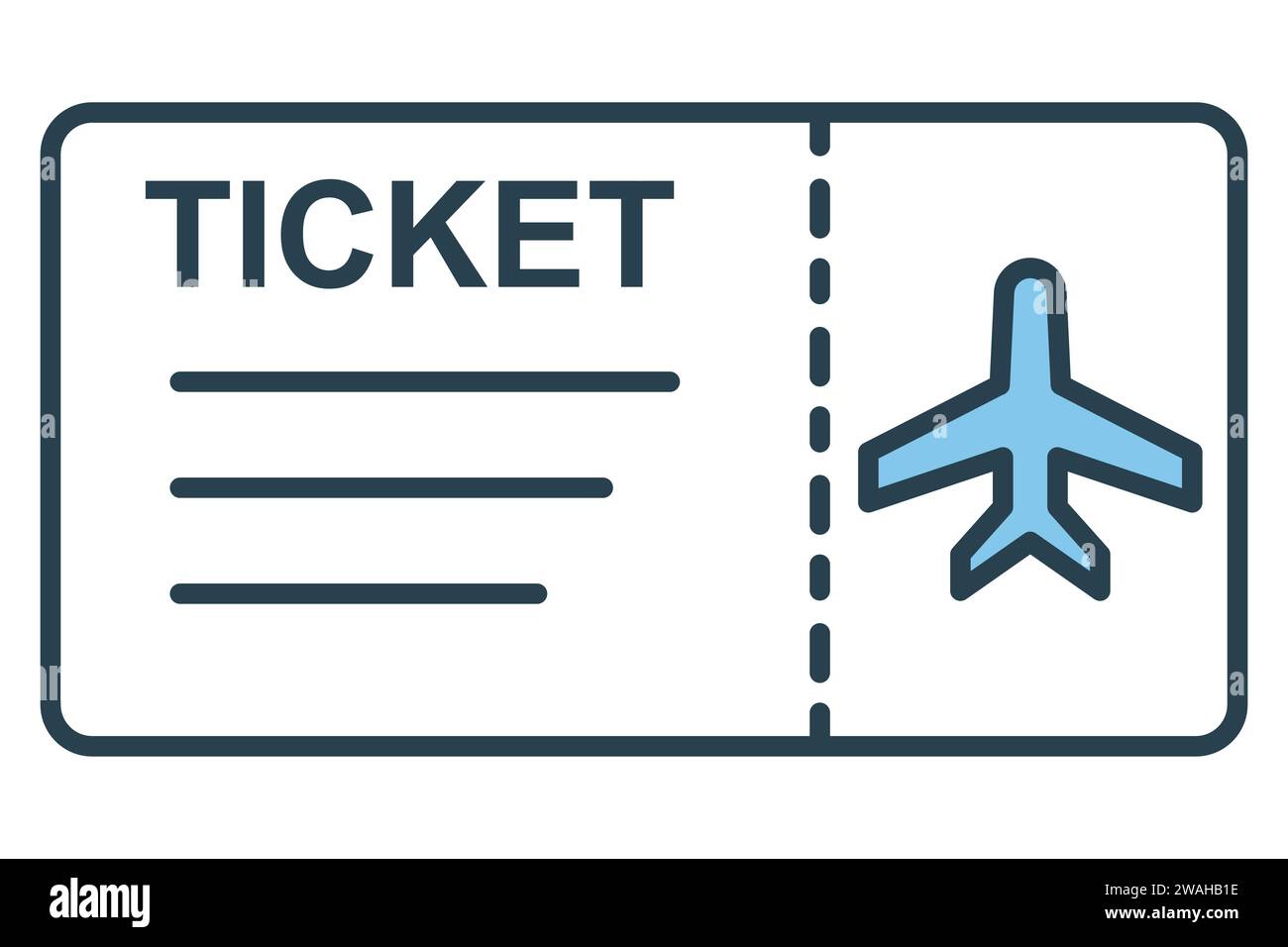 Flugticket-Symbol. Symbol für Flugticket. Symbolstil für flache Linien. Elementabbildung Stock Vektor