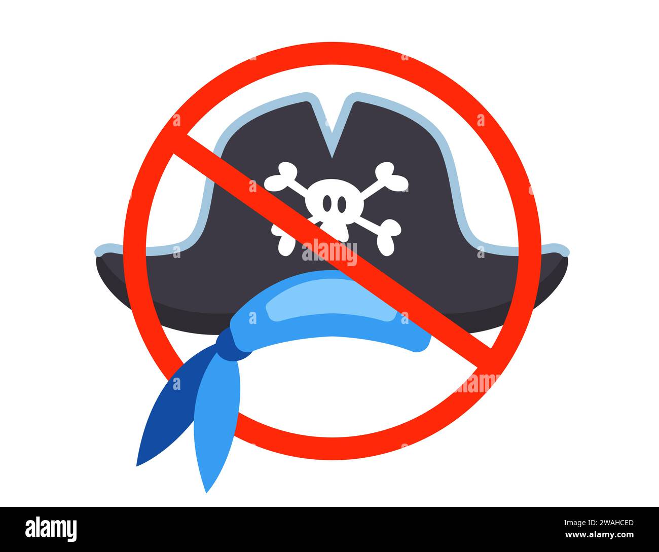 Piratenverbot. Piratenhut. Illustration des flachen Vektors. Stock Vektor