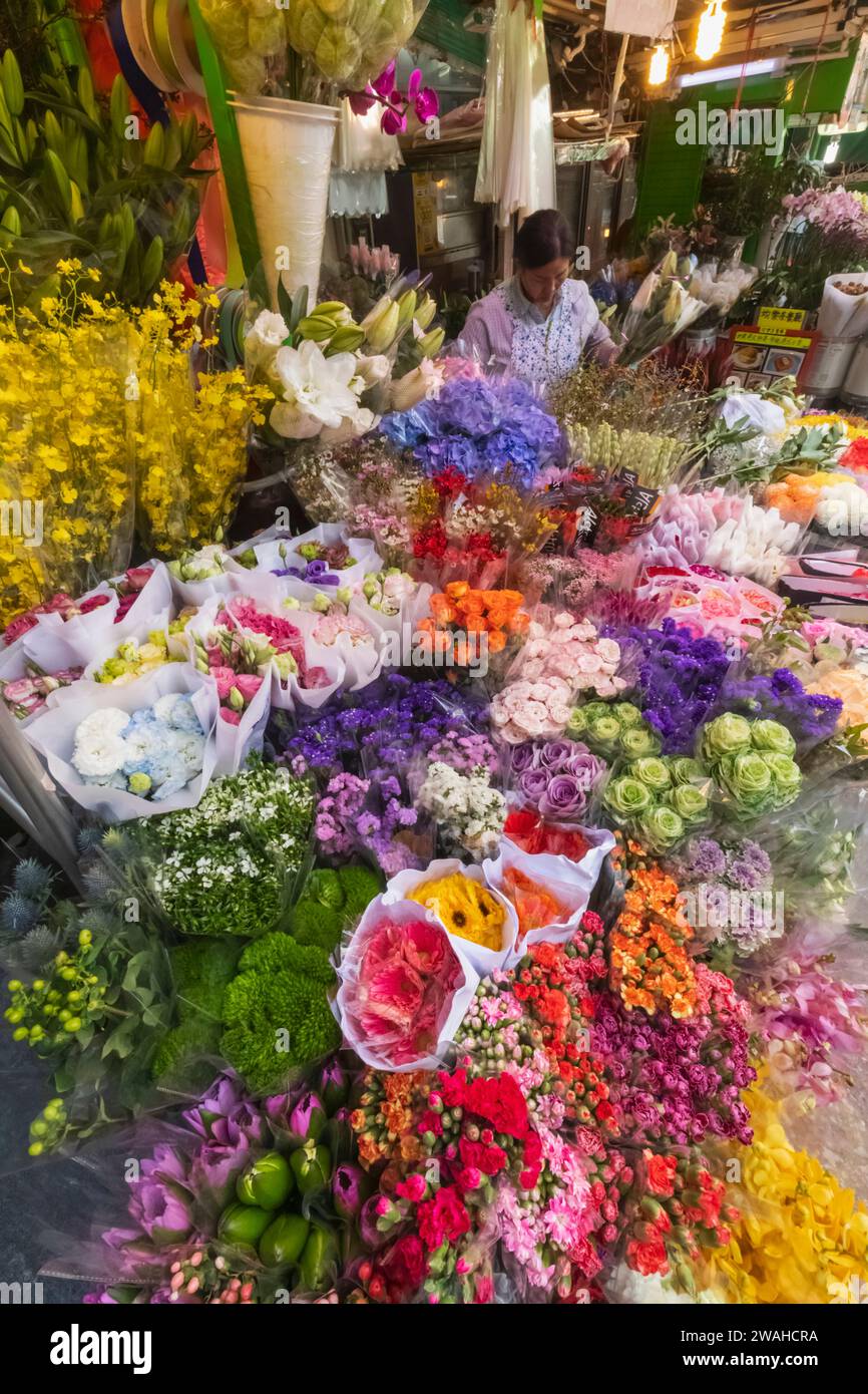 China, Hongkong, Hong Kong Island, Central, Blumengeschäft Stockfoto