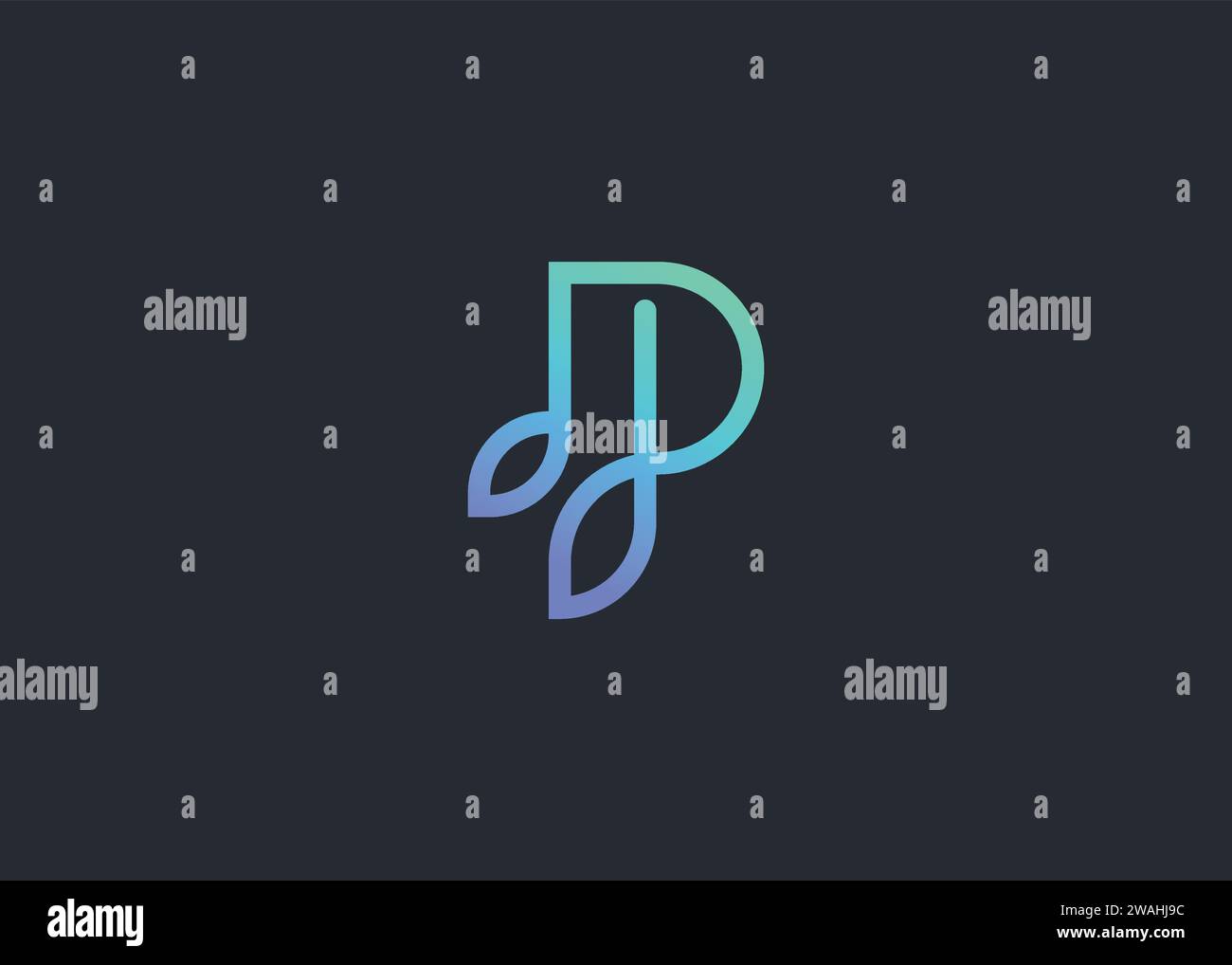 Letter P Blatt Monogramm Logo Design Vektorvorlage Stock Vektor