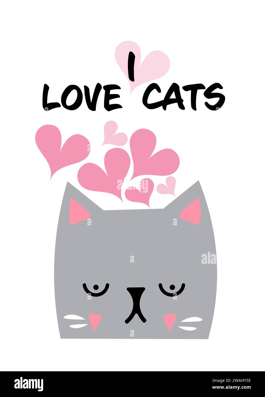 Ich liebe Cats Vector Illustration Stock Vektor