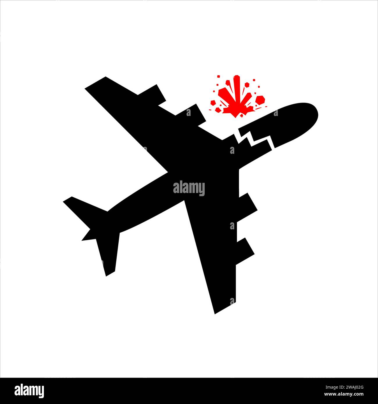 Vektorebene Unfall Silhouette Illustration Symbol Stock Vektor