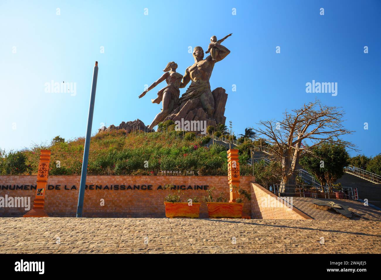 Statue genannt Denkmal der afrikanischen Renaissance in Dakar, Senegal Stockfoto