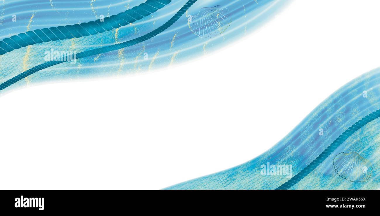 Abstrakter blauer Hintergrund isolierter Hintergrund. Weiß- und Blauschattierungen Aquarellfarbe flüssige Malerei Hintergrunddesign. Holographisches Blau und goldenes mar Stockfoto