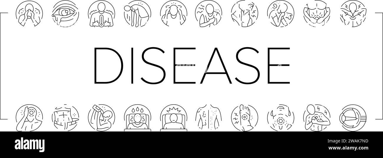 Krankheit Gesundheit Herzsymbole setzen Vektor Stock Vektor