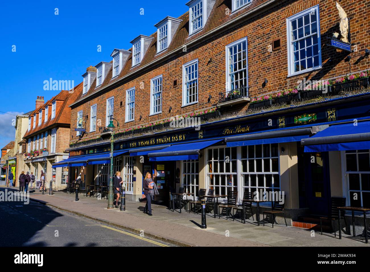 Großbritannien, Kent, Canterbury, das antike Stadtzentrum von Canterbury, Blick auf die Burgate Street Stockfoto