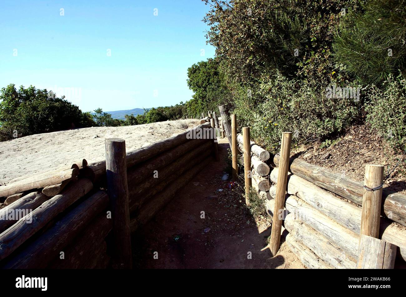 Graben wurden während der Dardanellen-Kampagne in Gallipoli, Türkei, vvbvanbree fotografie gebaut Stockfoto