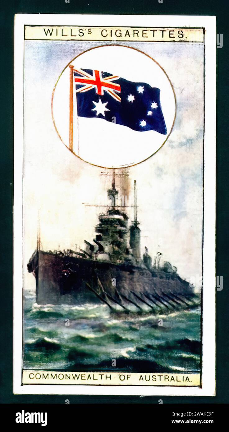 Flagge des Commonwealth of Australia - Vintage Zigarettenkarte Illustration Stockfoto