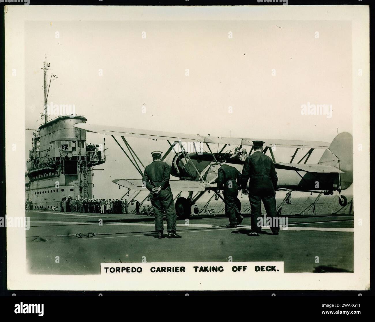 Blackburn Shark, HMS Courageous - Vintage Zigarette Card Illustration Stockfoto