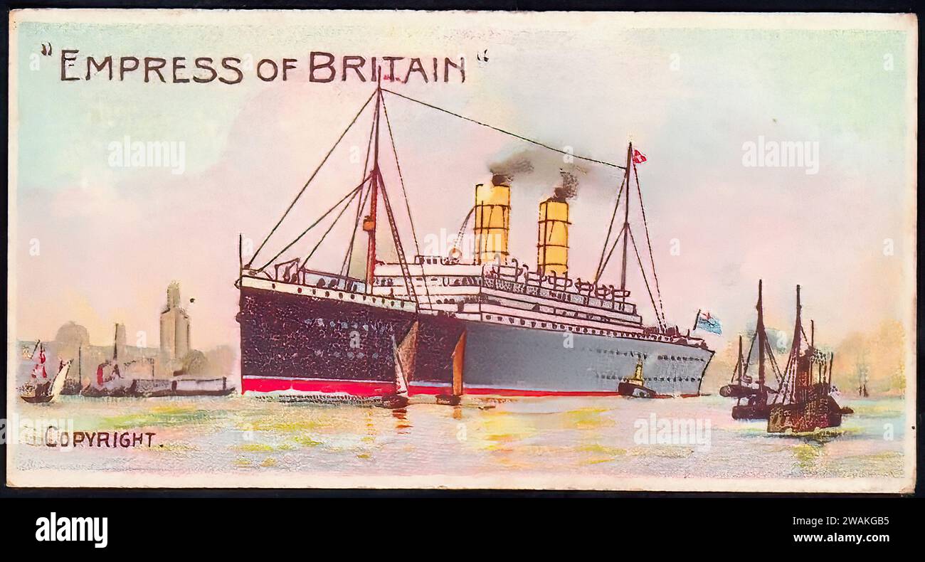 Empress of Britain - Vintage Zigarettenkarte Illustration Stockfoto