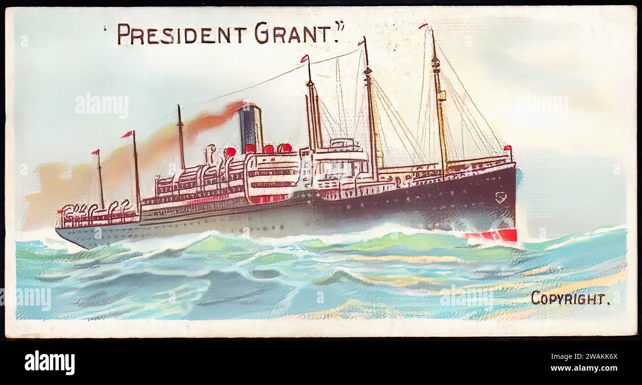 President Grant – Illustration Der Vintage-Zigarettenkarte Stockfoto