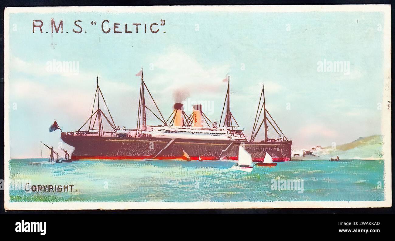 R.M.S. Celtic - Vintage Zigarettenkarte Illustration Stockfoto