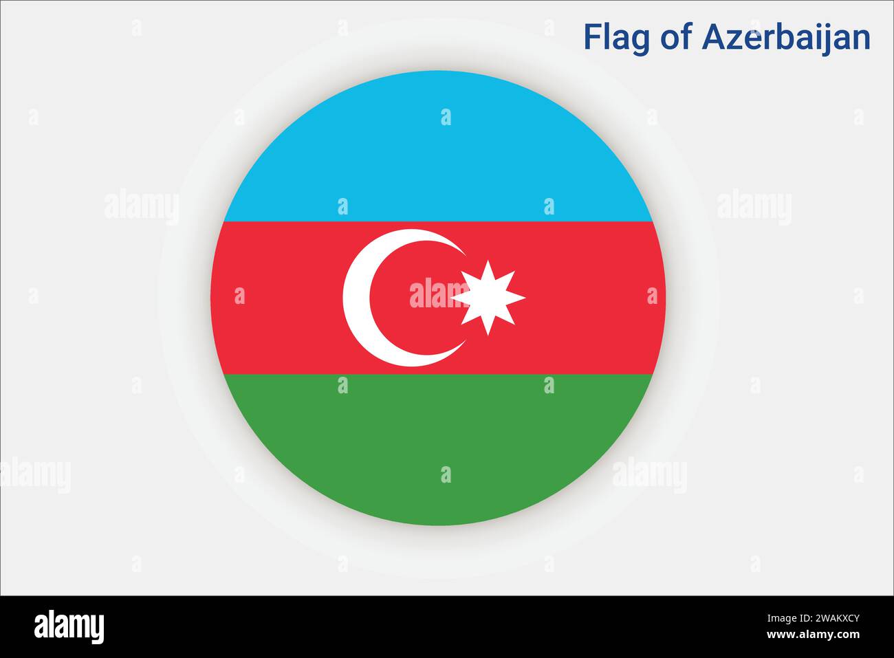 Hohe detaillierte Flagge von Aserbaidschan. Aserbaidschanische Nationalflagge. Osteuropa und Westasien. 3D-Abbildung. Stock Vektor
