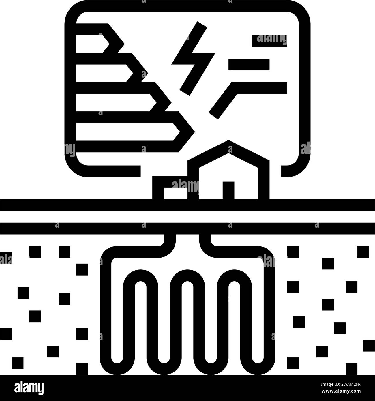 Energieeffizienz geothermische Linie Symbol Vektor-Illustration Stock Vektor