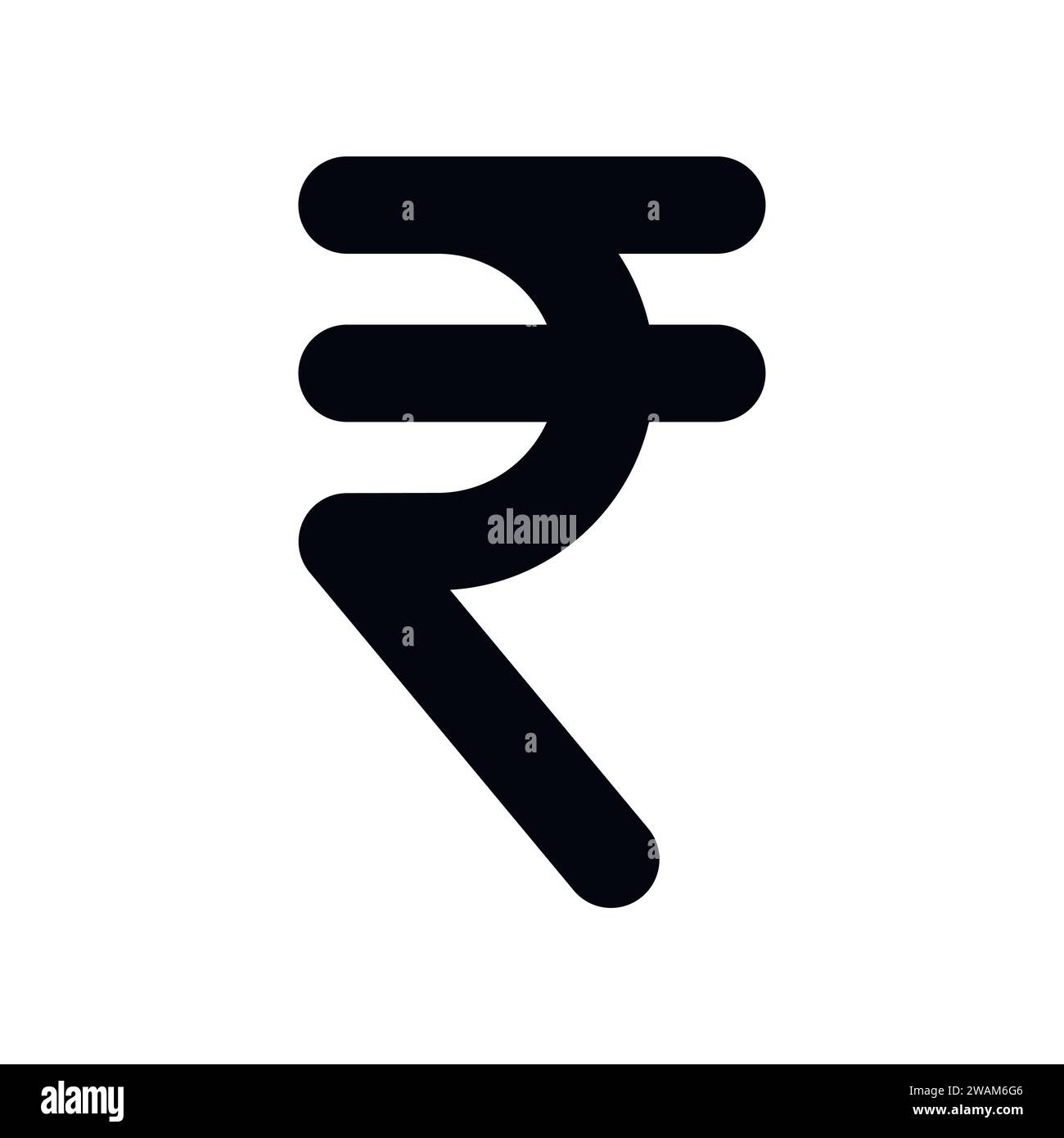 Indische Rupie Währungssymbol, INR Geld Symbol isoliert auf weißem Hintergrund. Vektor Stock Vektor