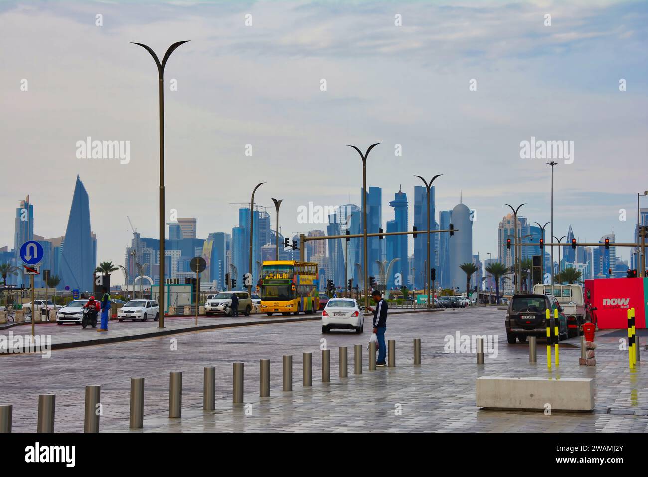 Katar, Skyline Von Doha Stockfoto