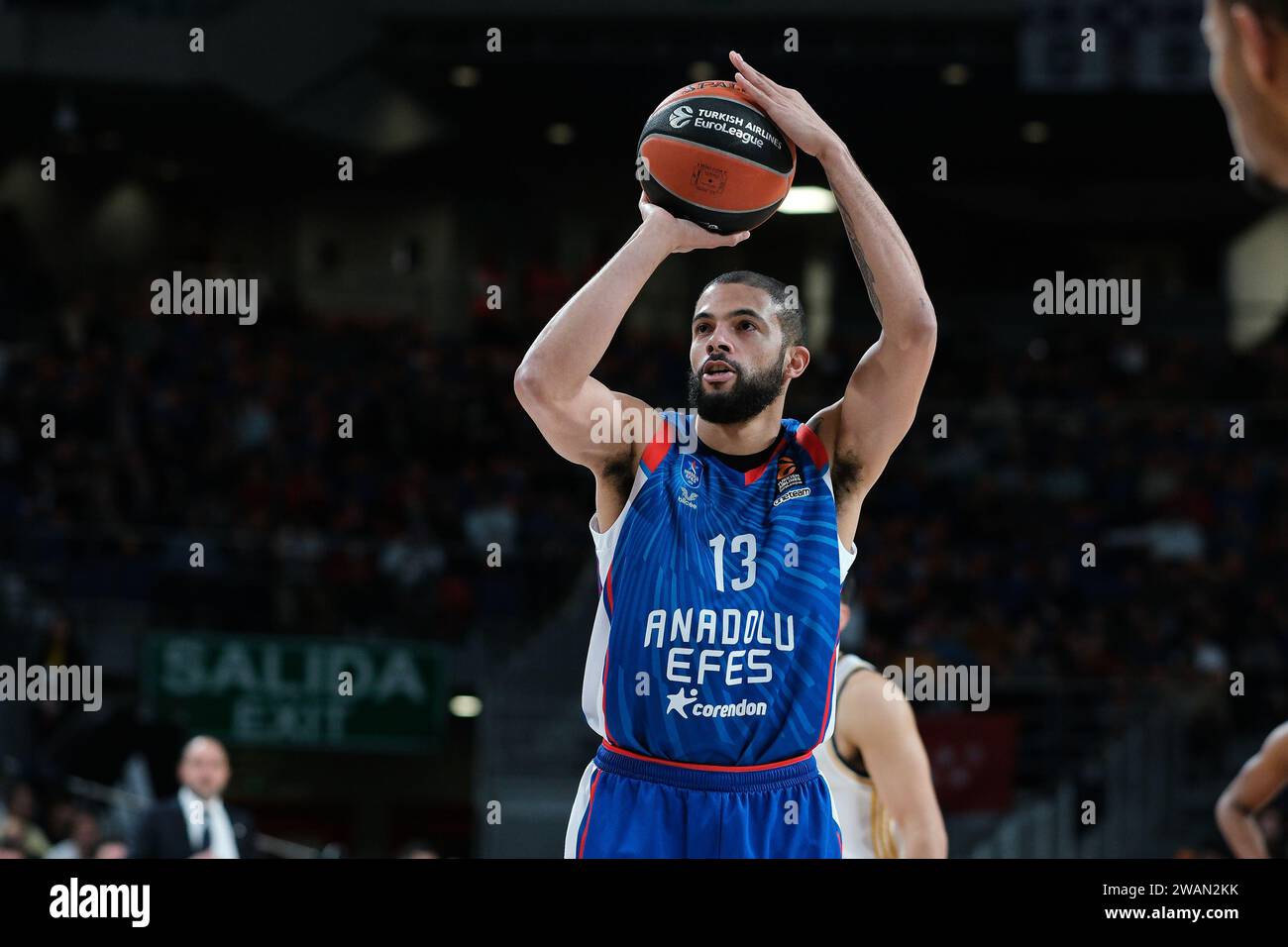 Thompson Darius von Anadolu Efes Istanbul während des Turkish Airlines EuroLeague Spiels zwischen Real Madrid und Anadolu Efes WiCenter am 20. Januar Stockfoto