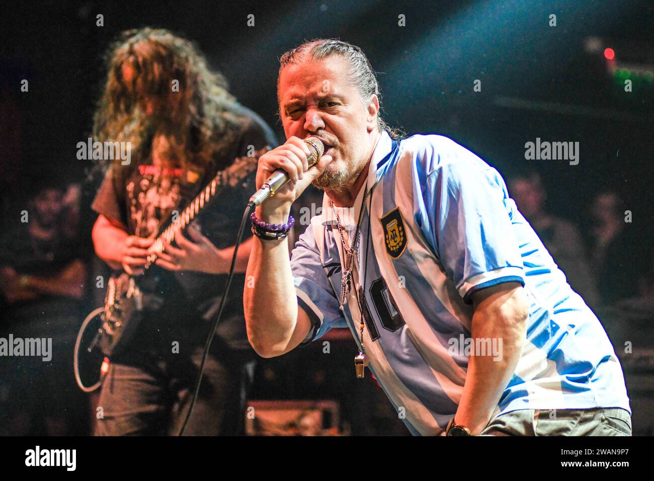 Mr. Bungle: Mike Patton (Gesang), Trey Spruance (Gitarre). Stockfoto