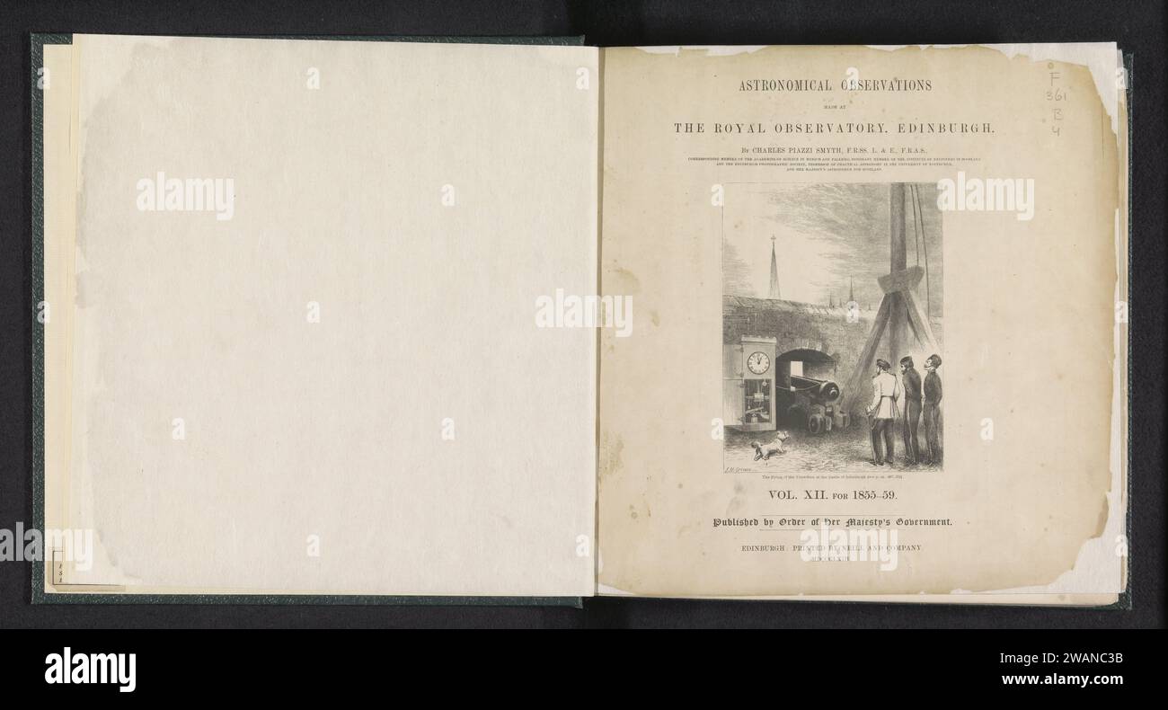 Astronomische Beobachtungen am Royal Observatory, Edinburgh, Charles Piazzi Smyth, 1838–1886 Buch Edinburgh Paper. Unterstützung für Fotos. Lederalbumendruck/-Druck Stockfoto