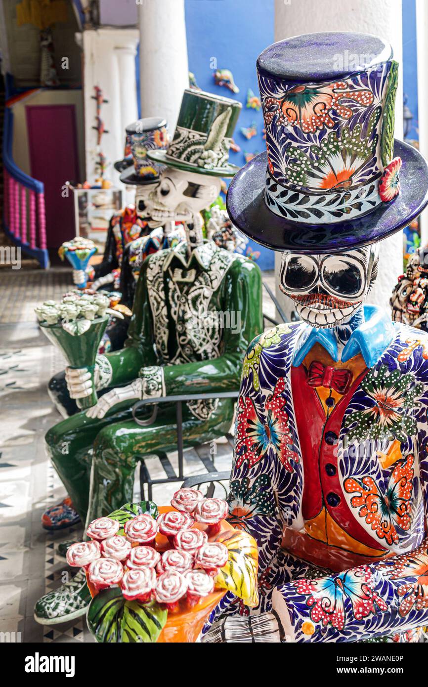 Merida Mexico, Centro Historico Central Historico Central Historic District, La Catrina Tag der toten Skelette, Geschenke Souvenirs, Kunstgalerie Maya-Handwerker, i Stockfoto
