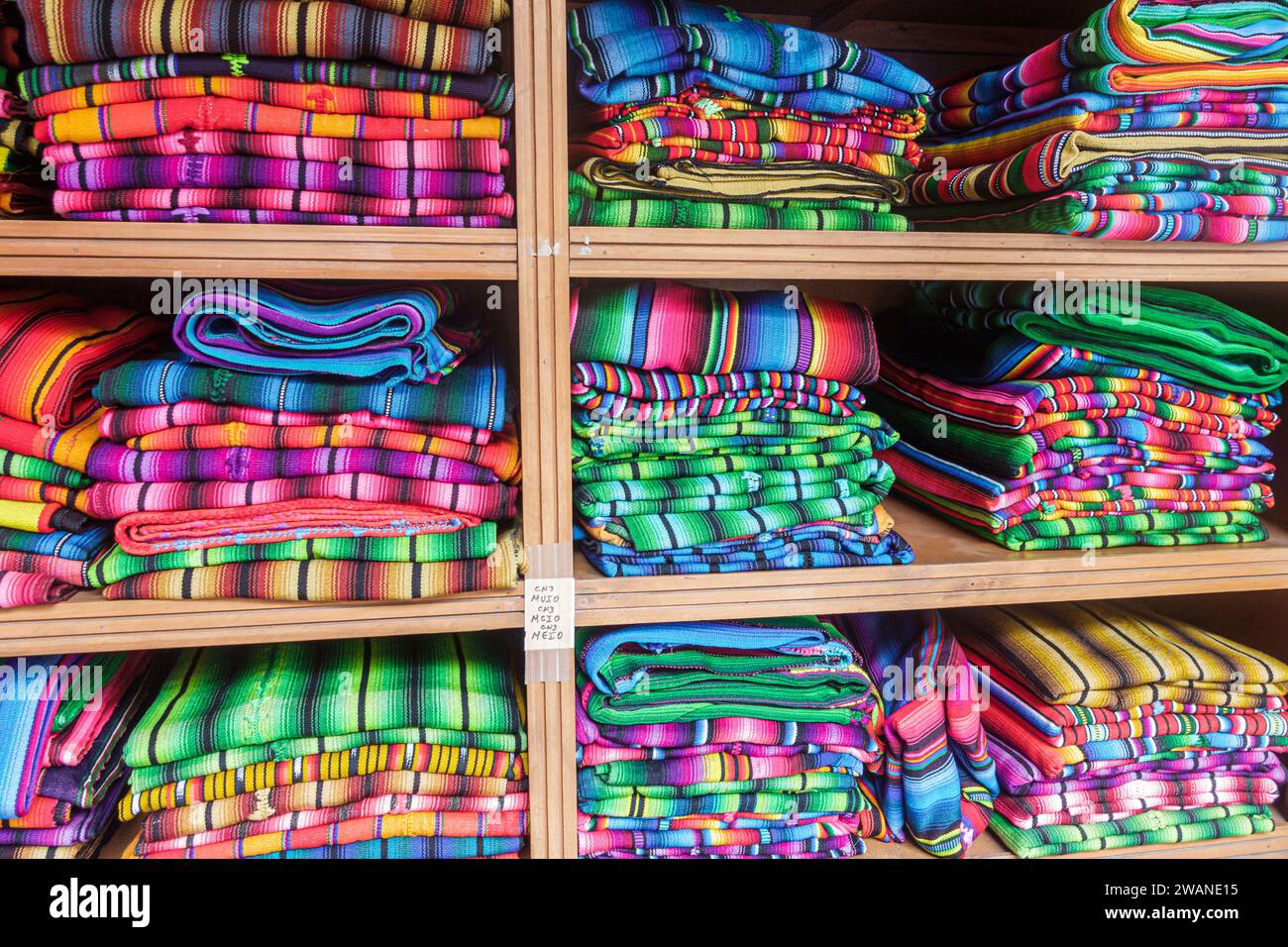 Merida Mexico, Centro Historico Central Historico Central Historico, farbenfrohe Decken, Geschenke Souvenirs, Kunstgalerie Maya-Kunsthandwerker, handgewebte Texten Stockfoto