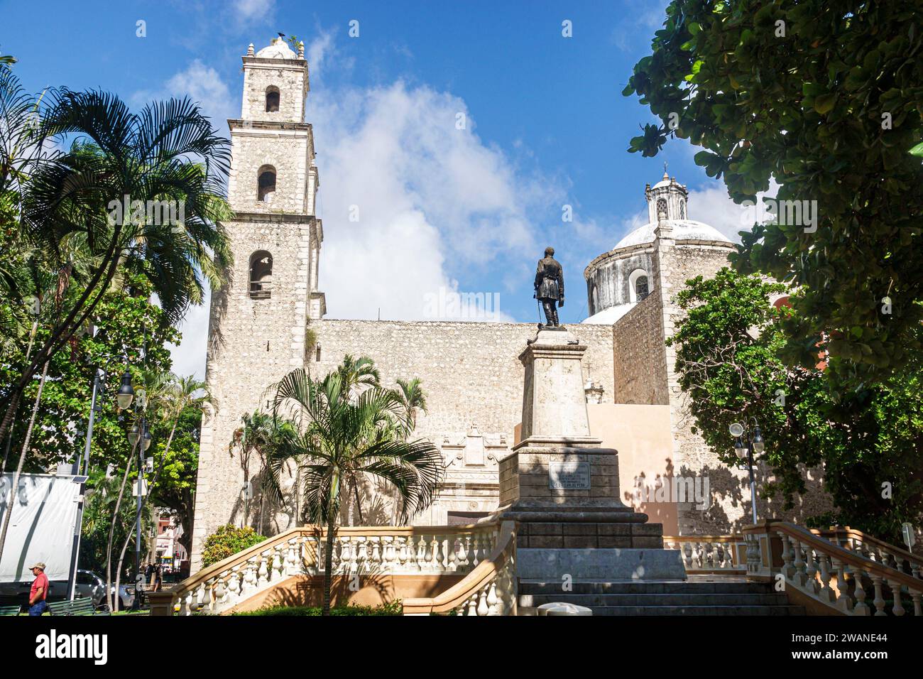 Merida Mexico, zentrales historisches Zentrum, das Pfarrhaus Jesus Dritter Ordnung, Kirche Iglesia de Rectoria, Calle 60, Außenfassade, Gebäude f Stockfoto