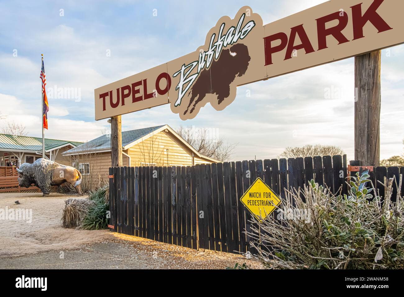 Tupelo Buffalo Park und Zoo in Tupelo, Mississippi. (USA) Stockfoto